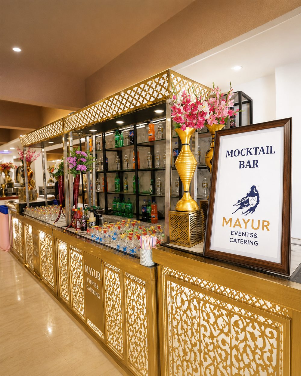 Mocktail bar catering setup by Mayur Events Bilaspur