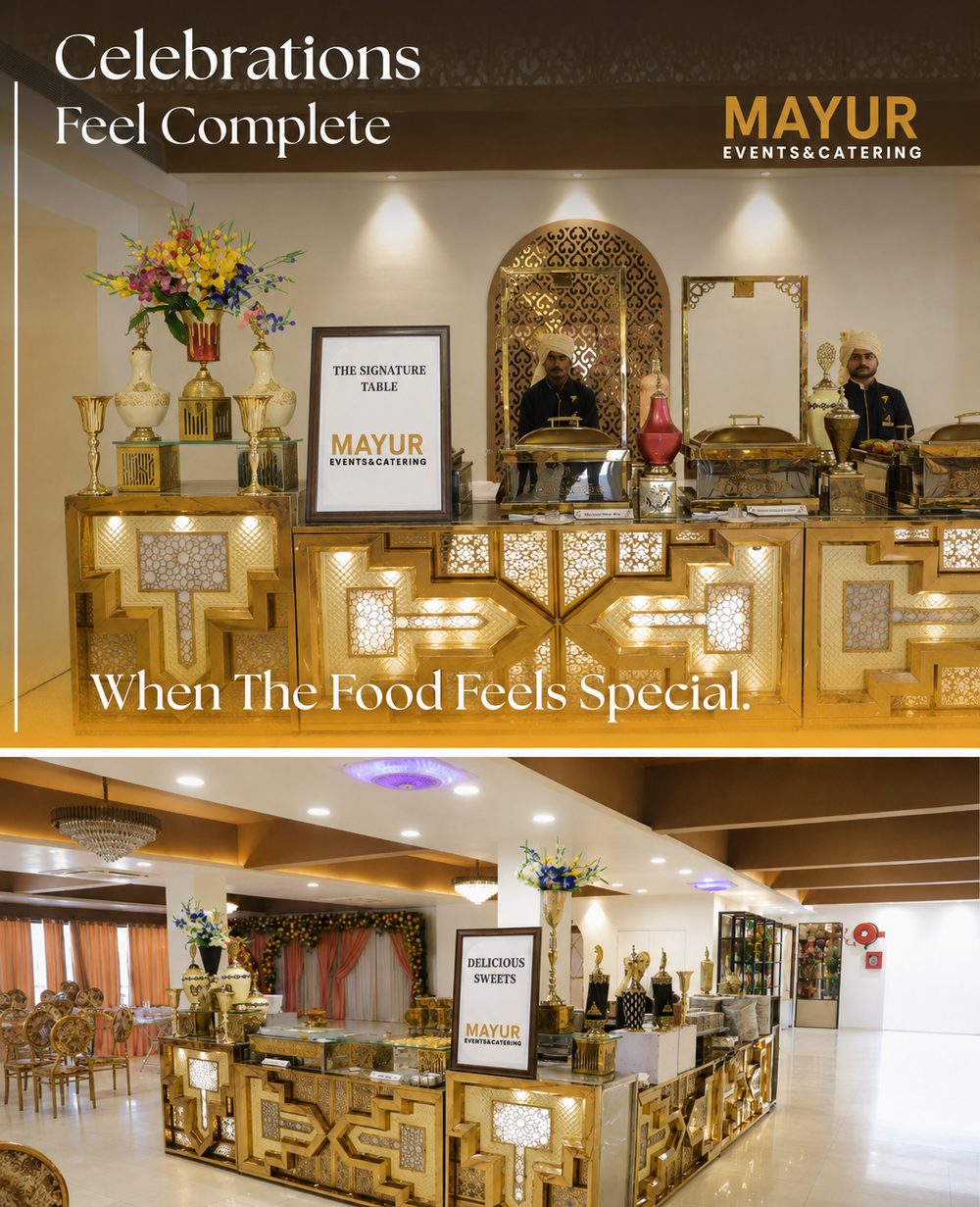 Signature dessert and sweets catering table by Mayur Events Bilaspur